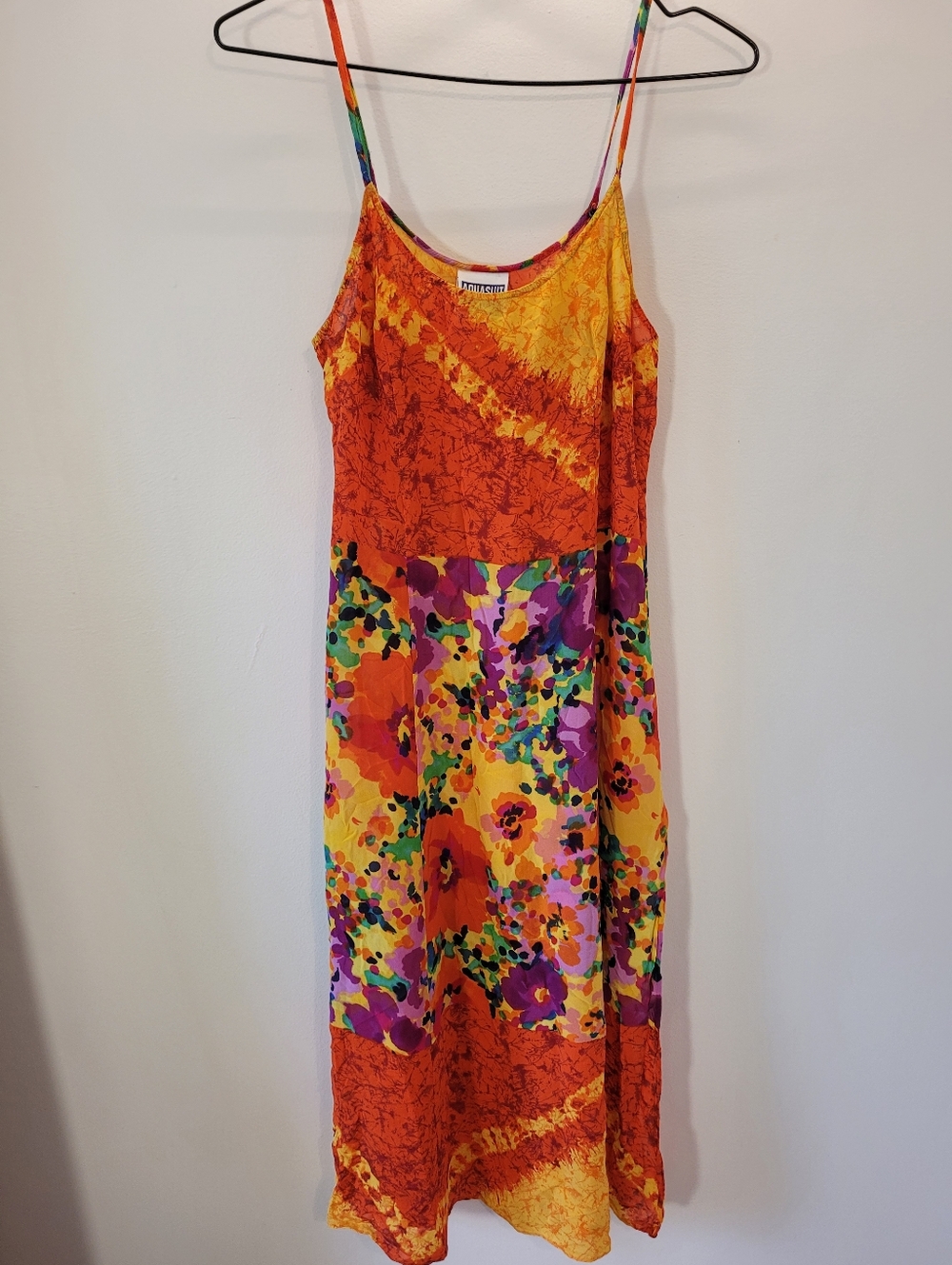 Aquasuit By La Perla Vintage Beach Coverup Floral Multicolor Midi Dress - Xs-s